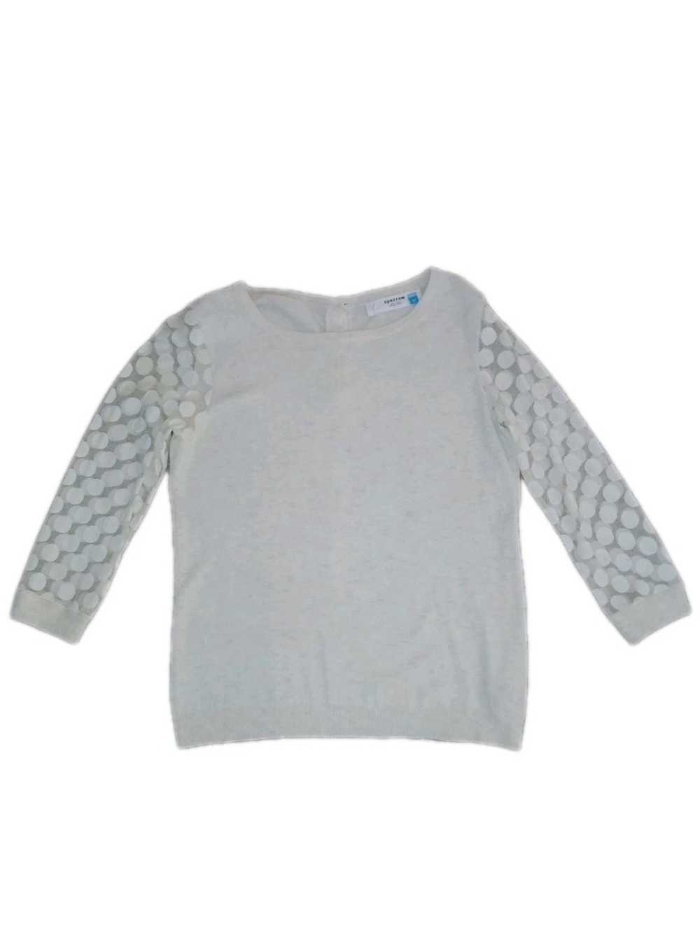Sparrow By Anthropologie Ivory Polka Dot Cotton Cashmere Blend Sweater Size M